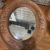Oval Framed Mirror w/Floral Detail