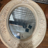 Oval Framed Mirror w/Floral Detail