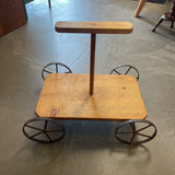 Wood Trolley w/Antique Wheels