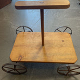 Wood Trolley w/Antique Wheels
