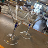 Martini Glass w Drop of Blue