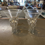Octopus Martini Glasses set of 2