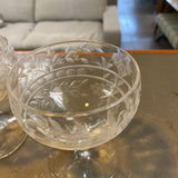 Cut Glass Coup Glasses set of 2