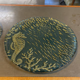 Seahorse Glass Plates Set of 2