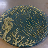 Seahorse Glass Plates Set of 2