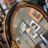 Oval Ornate Black & Gold Mirror