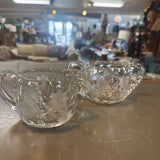Floral Etched Cream & Sugar