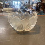 Frosted Glass Floral Trinket Dish