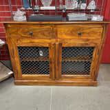 Indonesian Style Buffet/Cabinet w/2 Doors/2 Drawers and 4 Shelves