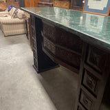 Indonesian Carved Bar w/Marble Top or Amazing Standing Desk