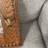 Antique Oak Mirror w/Hooks