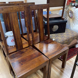 Wood Indonesian Style Dining Chair w/Cushion