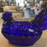 Vintage Cobalt Fenton Glass Hen on Nest