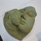 Francie Allen 'Kissing Faces' Cast Concrete Wall Sculpture