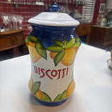 Biscotti Canister w Lemons