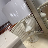 Cream Ceramic Table Lamp w White Shade