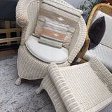 Wicker Chair + Side Table/Ottoman Set