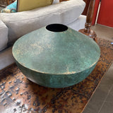 Green Metal Vase by Crate & Barrel