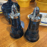 Viking Glass Georgian Blue Salt & Pepper