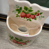 Nelson McCoy Strawberry Country Ceramic Wall Pocket