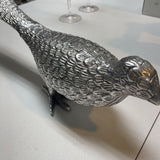 Silver Tone Pheasant Sculpture