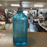 Vintage Blue Glass Seltzer Bottle