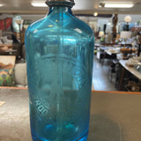 Vintage Blue Glass Seltzer Bottle