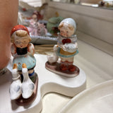 Vintage Lamp w/ Figurines