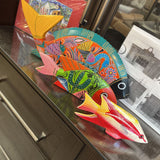 3 Wooden Painted Mexican Fish Set