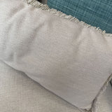 Lumbar Woven Textured Pillow w Fringe