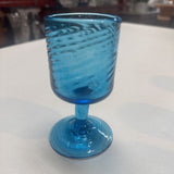 Turquoise Swirl Cordial Glass