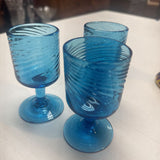 Turquoise Swirl Cordial Glass