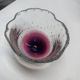 Murano-type Magenta & Clear Bowl w Bullicante Bubble Technique