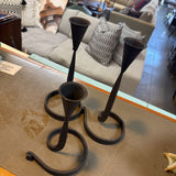 Black Iron Set of 3 Taper Candleholders