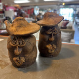 Pottery Funny People Salt & Pepper
