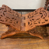 Vintage Hand Carved Wood Book Stand
