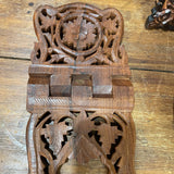 Vintage Hand Carved Wood Book Stand