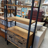 Wood & Metal Bookcase w/Drawers