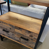 Wood & Metal Bookcase w/Drawers