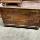 Vintage Eastlake Walnut Dresser w/Mirror