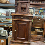 Vintage Bedside Wood Table w/Marble Top
