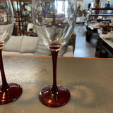 Vintage Red Stemmed Wine Glass