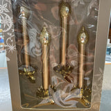 4 Glass Candle Ornaments in Box