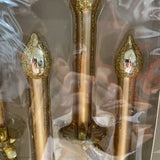 4 Glass Candle Ornaments in Box