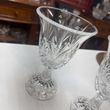 Set of 2 Large Cut Glass Goblets