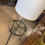 Iron & Glass Floor Lamp w Round Table