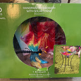 Hand-Painted Birdbath w Solar Stand