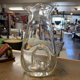 Glass Pitcher w Donut Hole Handle