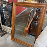 Oak Framed Beveled Mirror