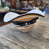 Hand-Blown Art Glass Hat Bowl